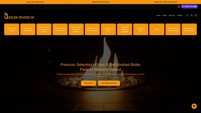 Boiler Spare NI Site Screenshot